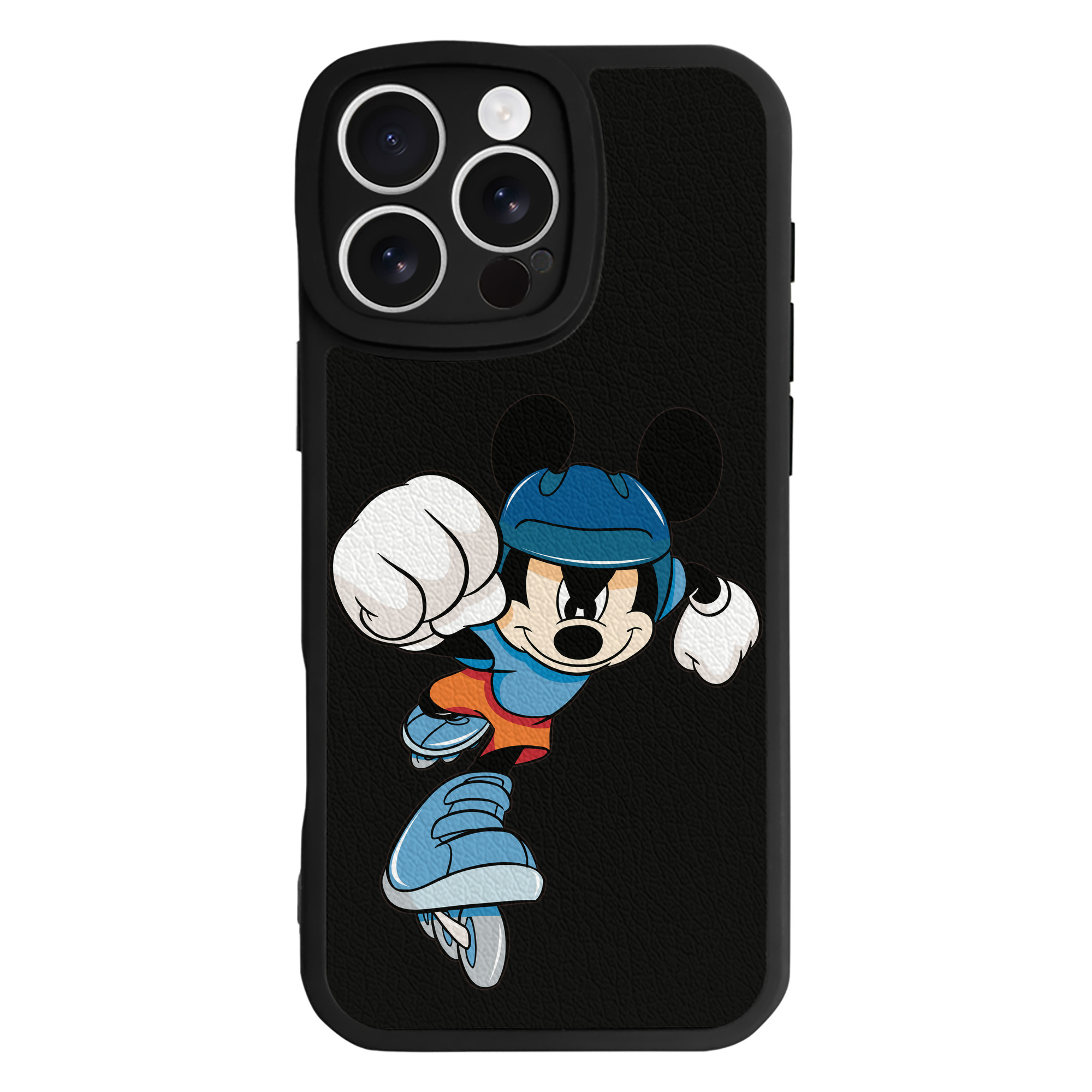 （画像用） ミッキーマウス Mickey Mouse 【iPhone 16シリーズ対応】シリコンスマホケース（レザー調） 材質：シリコン